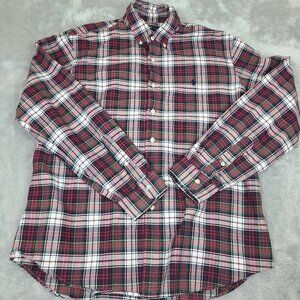 Ralph Lauren Mens Size XL The Big Oxford Red Plaid Button Up‎ 100% Cotton Shirt